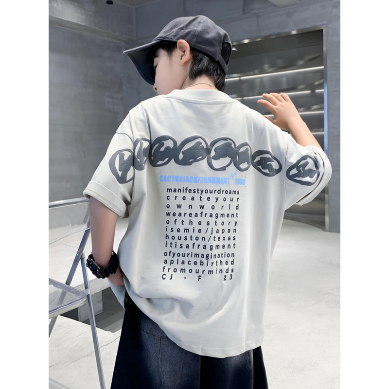 男童夏季短袖T恤薄款大童2025新款男孩纯棉半袖儿童夏装体恤上衣