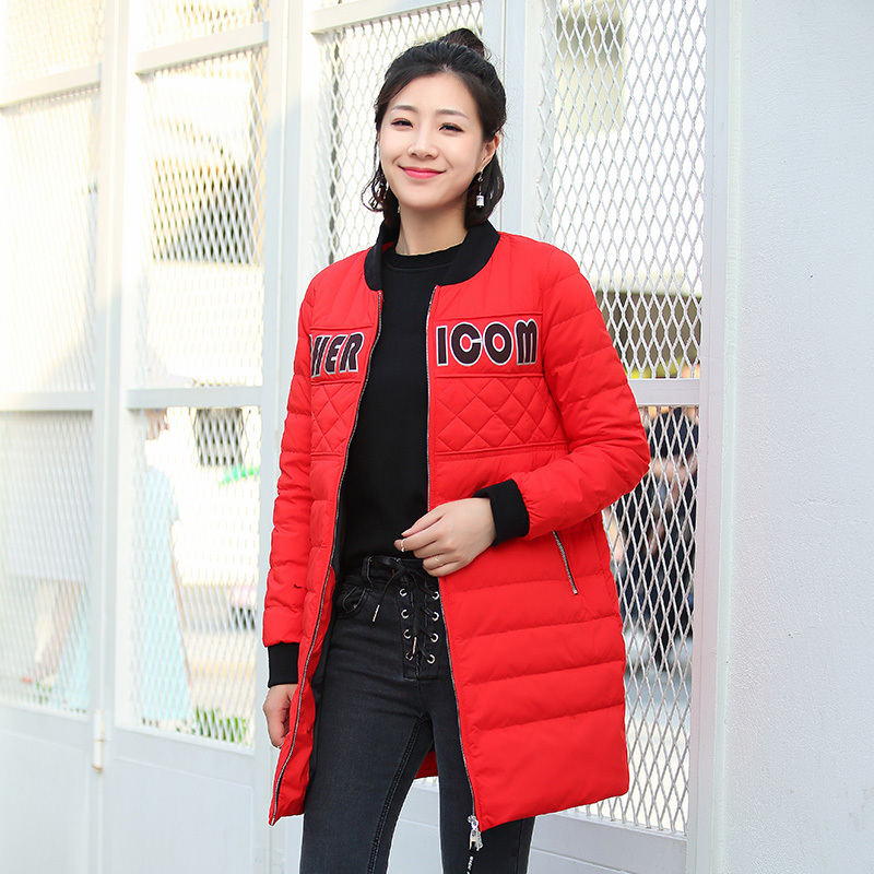 千仞岗新品中长款羽绒服女立领简约韩版立领羽绒服