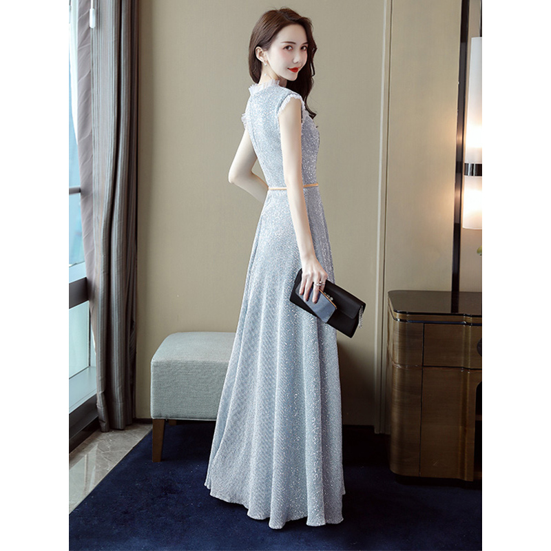 丝柏舍2020夏季喷金工艺闪亮华丽礼服裙长款连衣裙S91R1533L