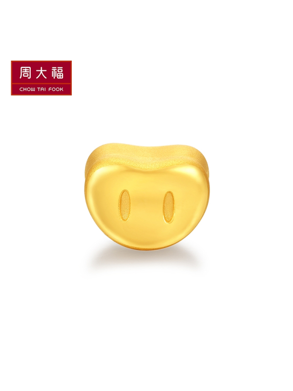 周大福十二生肖lucky猪鼻路路通黄金吊坠R22159
