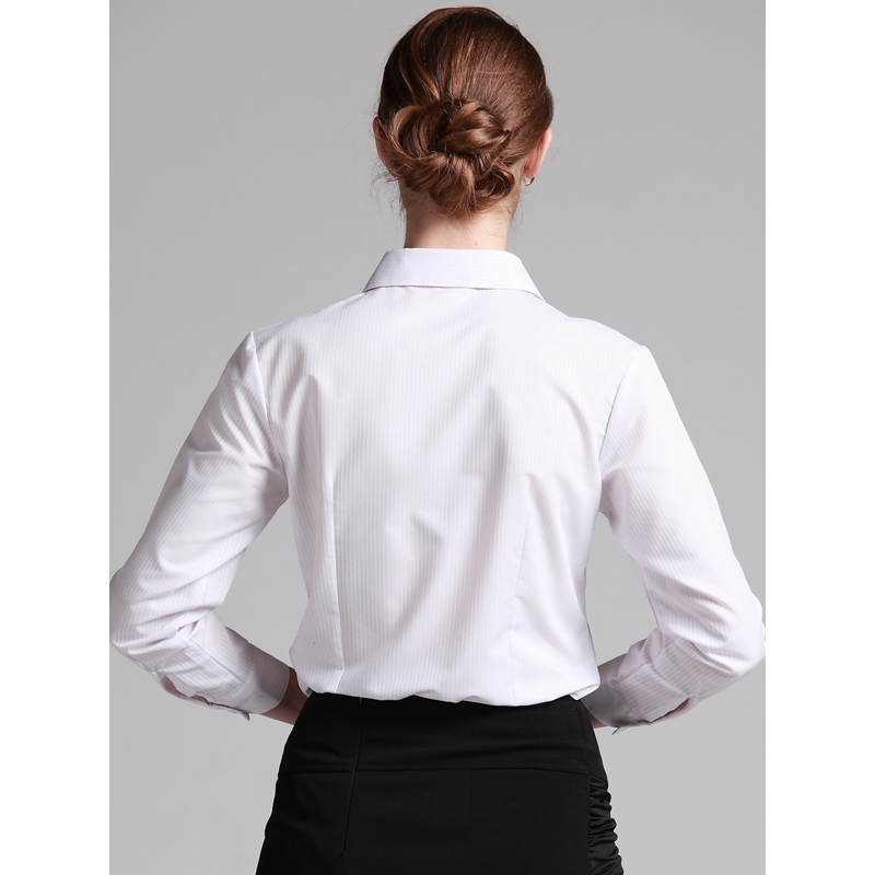 恒源祥长袖衬衫女春秋款职业商务正装棉白色工装衬衣