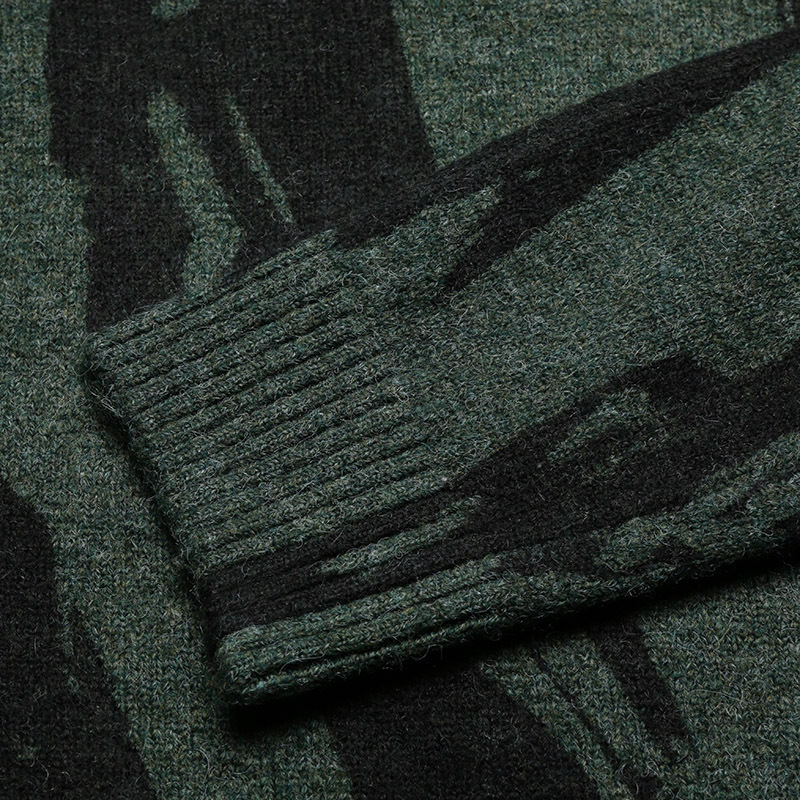 高田贤三 KENZO 男士腈纶Pleat Camo圆领长袖针织衫套头衫毛衣FB6 5PU605 3CE