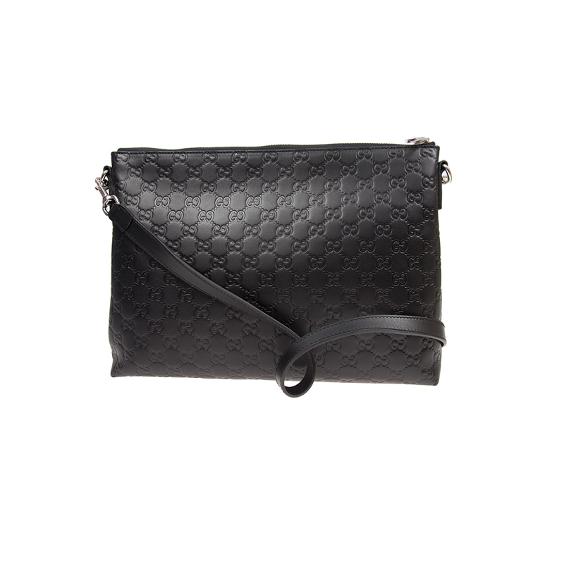 古驰gucci男包古奇男包时尚真皮薄款邮差包黑色473882dmt1n1000