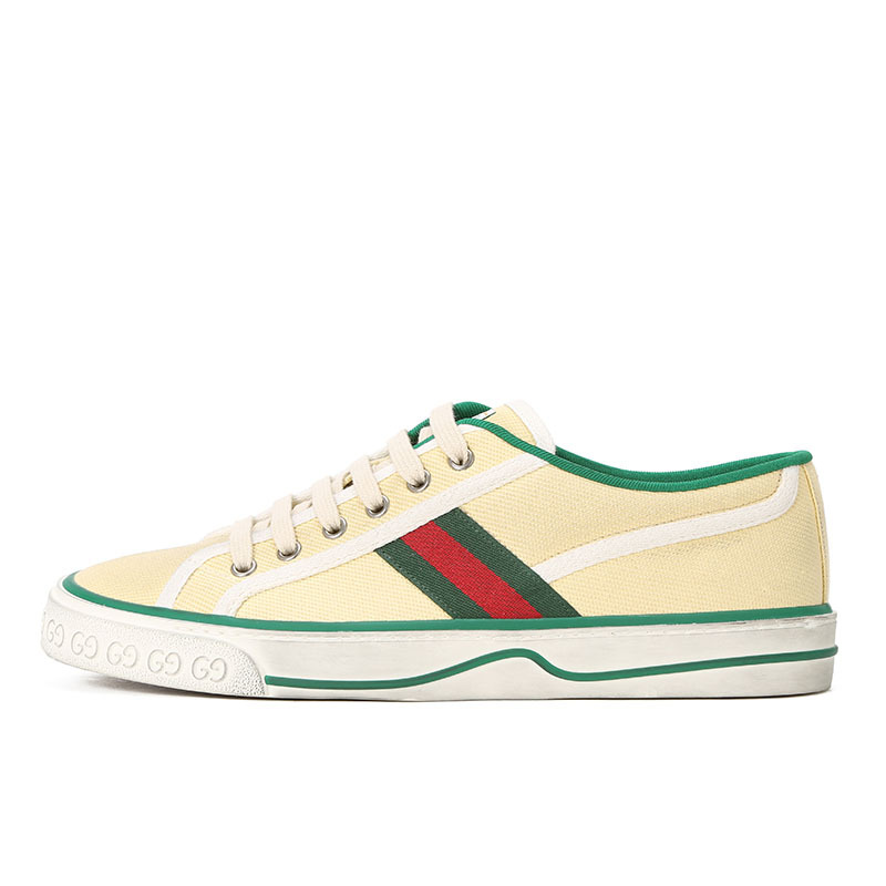 古驰GUCCI Tennis 1977 帆布鞋 经典织带织物606111 男士帆布鞋休闲鞋