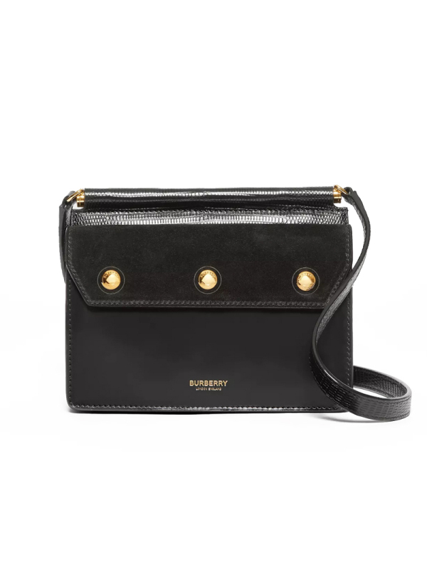 【预定】BURBERRY/博柏利 Title - 迷你口袋细节麂皮拼皮革泰尔特手袋 19*5*15CM