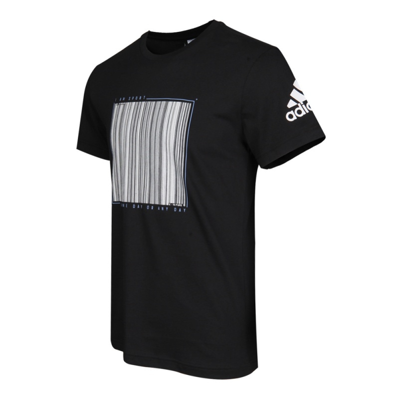 adidas阿迪达斯2018男子BARCODE TEE圆领短T恤