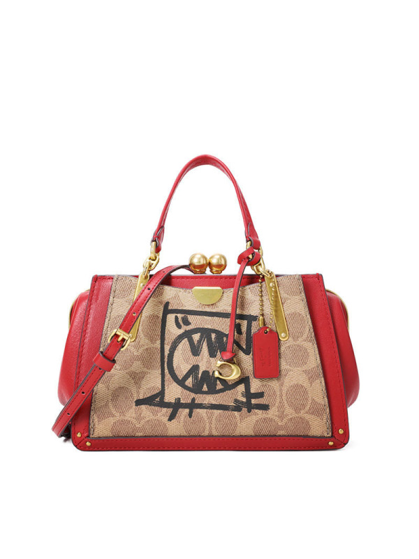 Coach DREAMER 21 怪兽涂鸦手提单肩包 76018 牛皮革\PVC