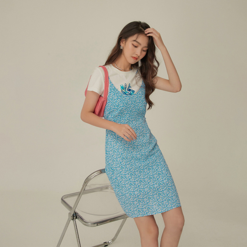 OtherMix碎花吊带连衣裙女2021年夏季新款时尚高腰设计感小众裙子