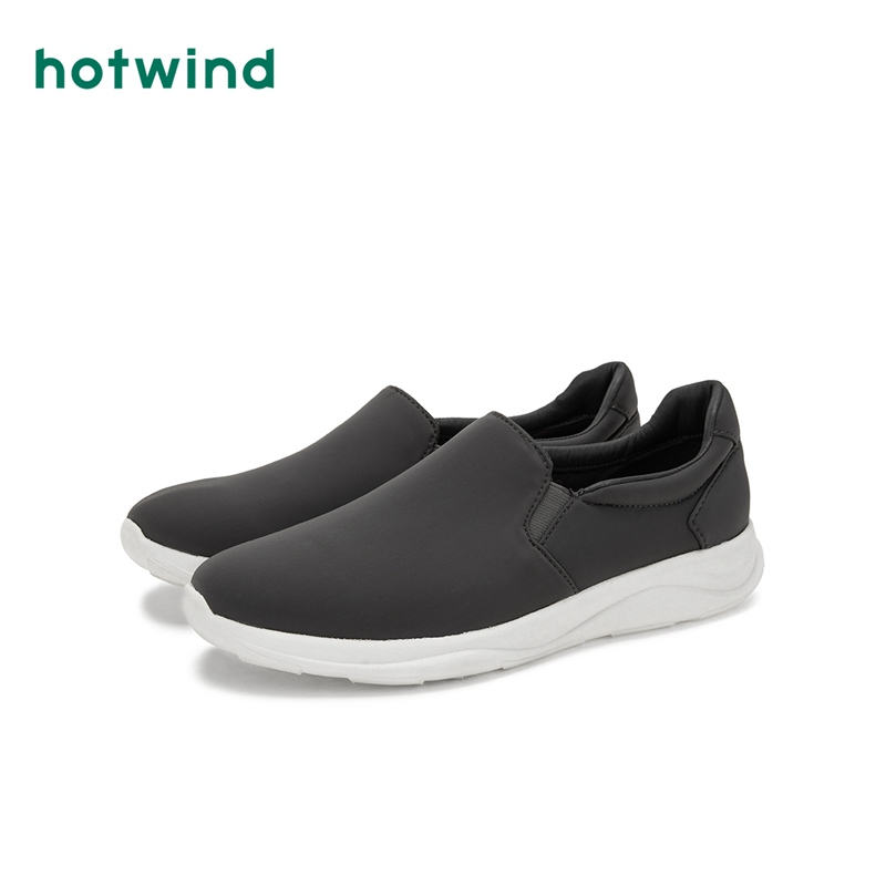 热风hotwind百搭时尚韩版春季新款男士简约休闲透气懒人鞋H30M7135