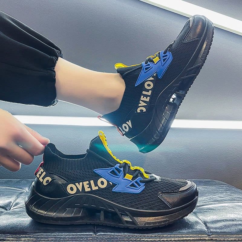 Ceba飞织透气男士休闲椰子鞋2021韩版街头个鞋增高网布跑步球鞋图片