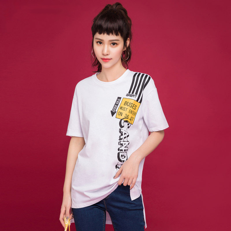 拉夏贝尔Candie’s夏季新款韩版宽松显瘦百搭五分袖短袖T恤女30072068