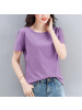 春夏季打底衫女韩版新款女式宽松纯色圆领短袖T恤女上衣女装