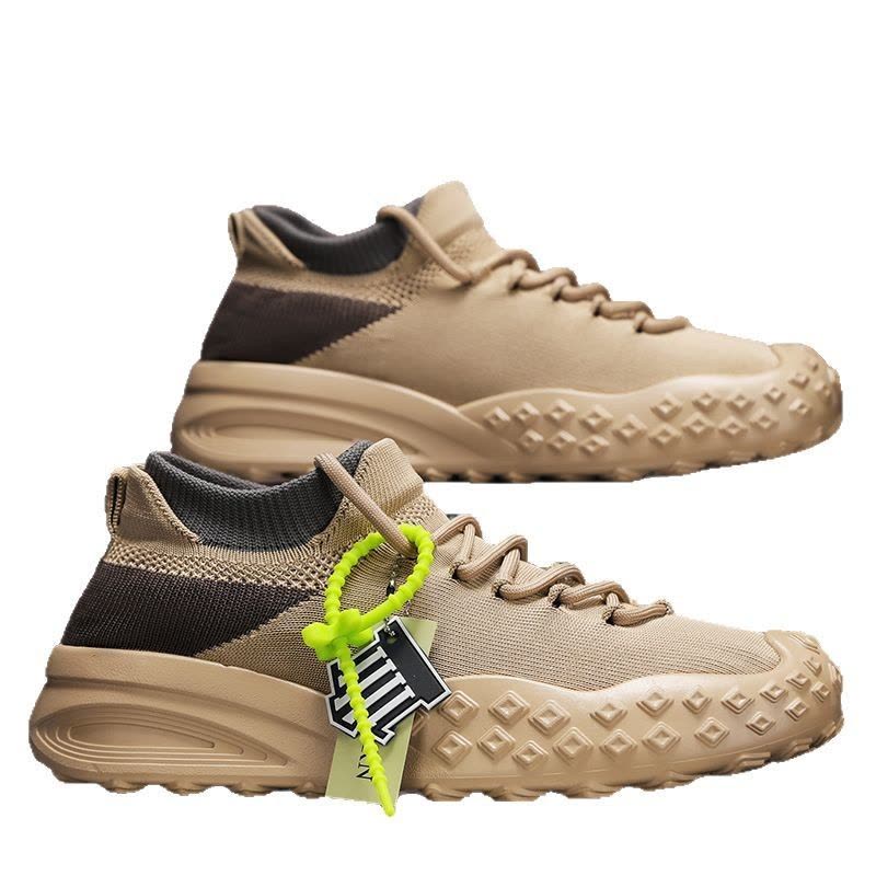 椰子男鞋2025新款春季透气飞织网鞋男士休闲百搭轻便袜子运动潮鞋图片