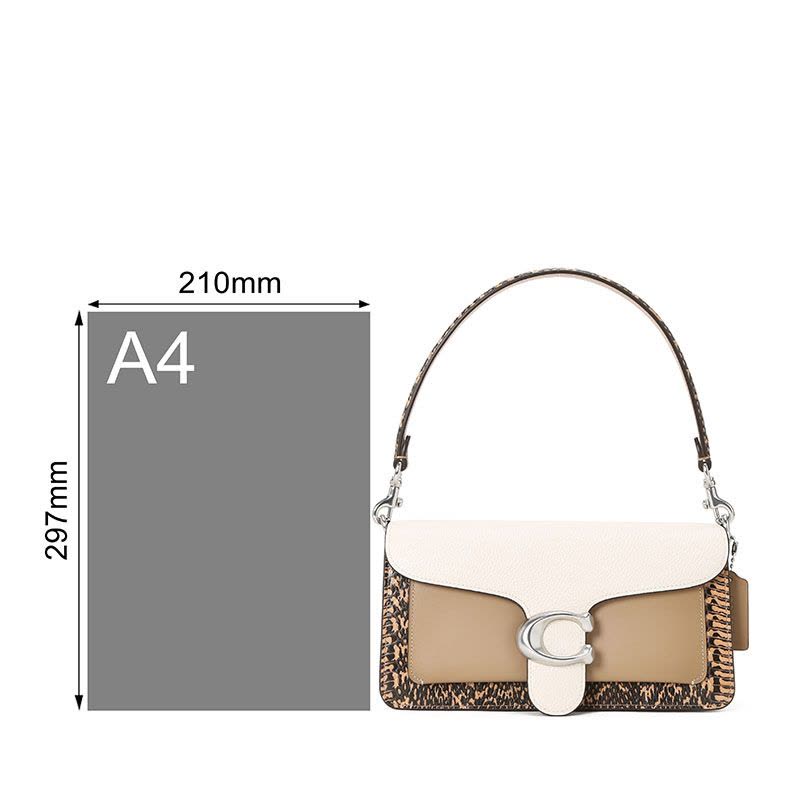 COACH/蔻驰 蛇皮细节拼色TABBY 26号单肩包 89972 牛皮革\PVC 奶茶色拼色图片