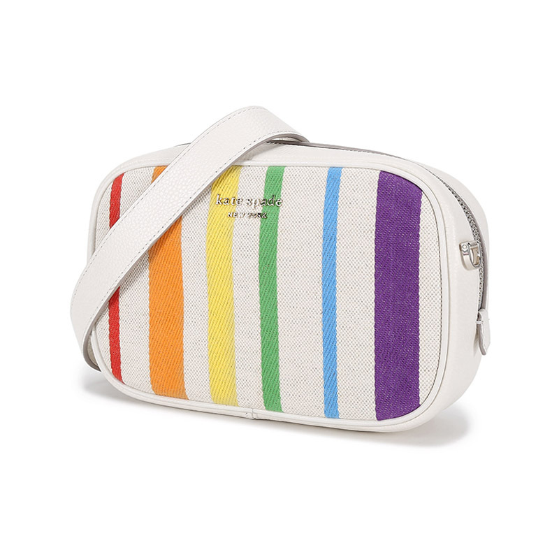 凯特·丝蓓 Kate Spade 奢侈品 女士中号织物/牛皮革pride单肩斜挎包相机包PXR00526