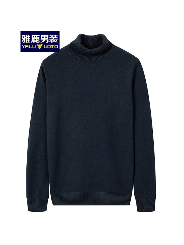 雅鹿男装2019秋冬季新品休闲百搭套头高领保暖男士毛衣针织衫19308818