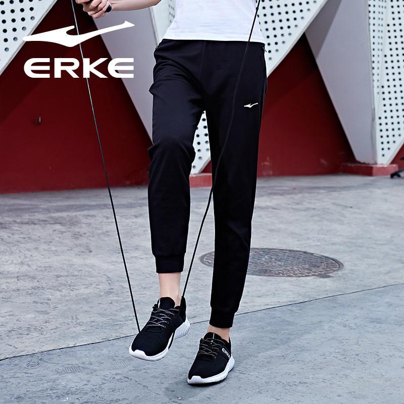 鸿星尔克erke休闲针织男款长裤小脚收口宽松运动裤男裤11218257408