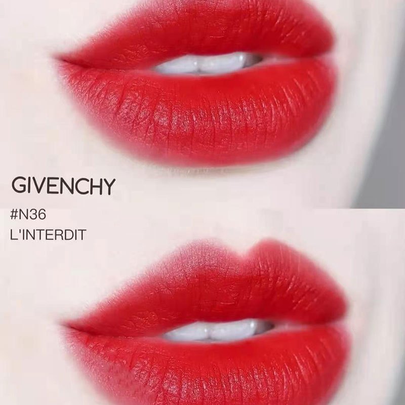 givenchy纪梵希高定香榭红丝绒唇膏口红n36禁忌番茄红