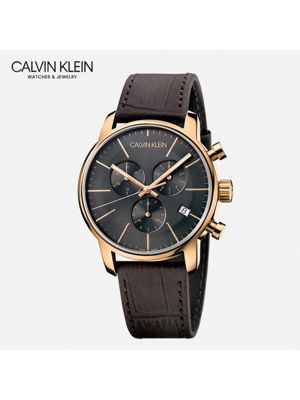 ck卡文克莱calvinklein手表石英表男士腕表city系列三眼计时功能黑色