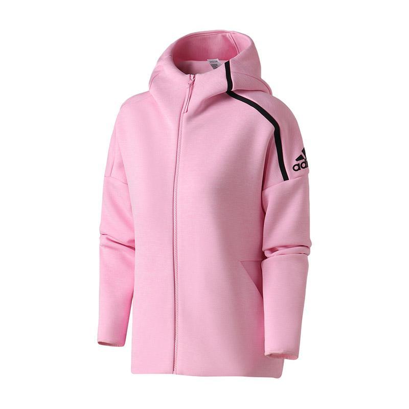 adidas女服夹克外套ZNE连帽休闲运动服DT9397 L DT9397粉色