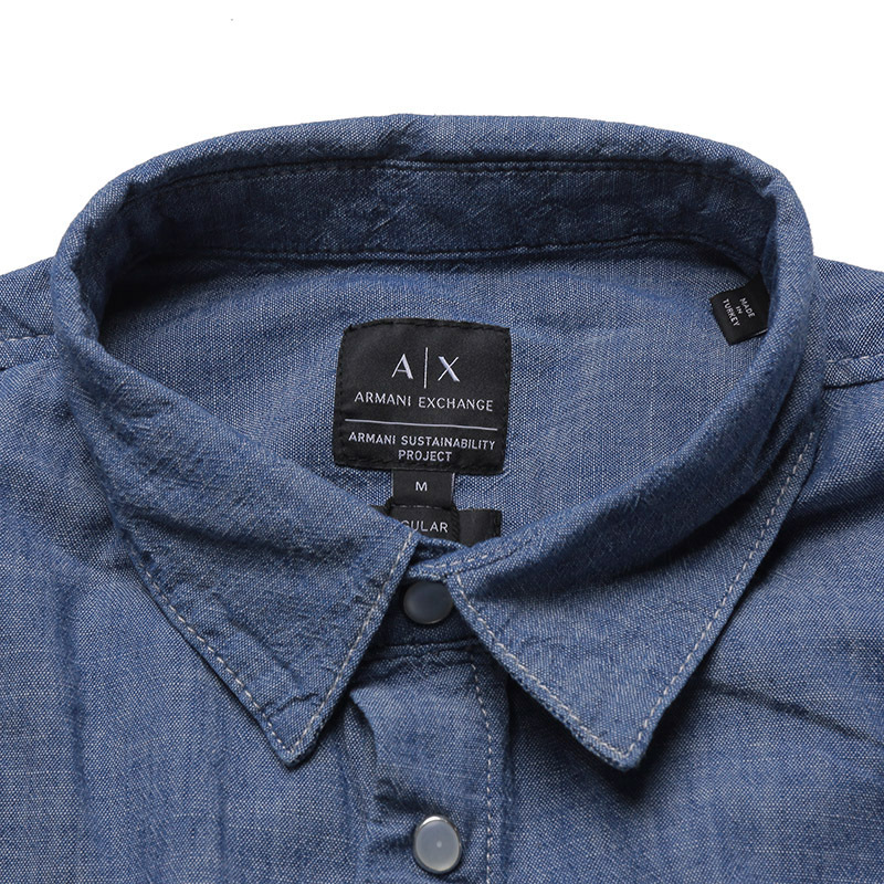 阿玛尼 ARMANI EXCHANGE 男士棉质休闲长袖牛仔衬衫外套 3LZCG5 Z1HXZ