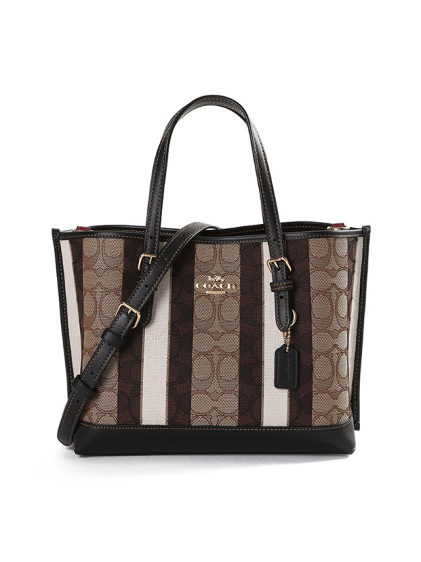 COACH/蔻驰女包奥莱款老花款手提单肩斜挎包托特包购物袋拼色拼皮女士女款奢侈品包包