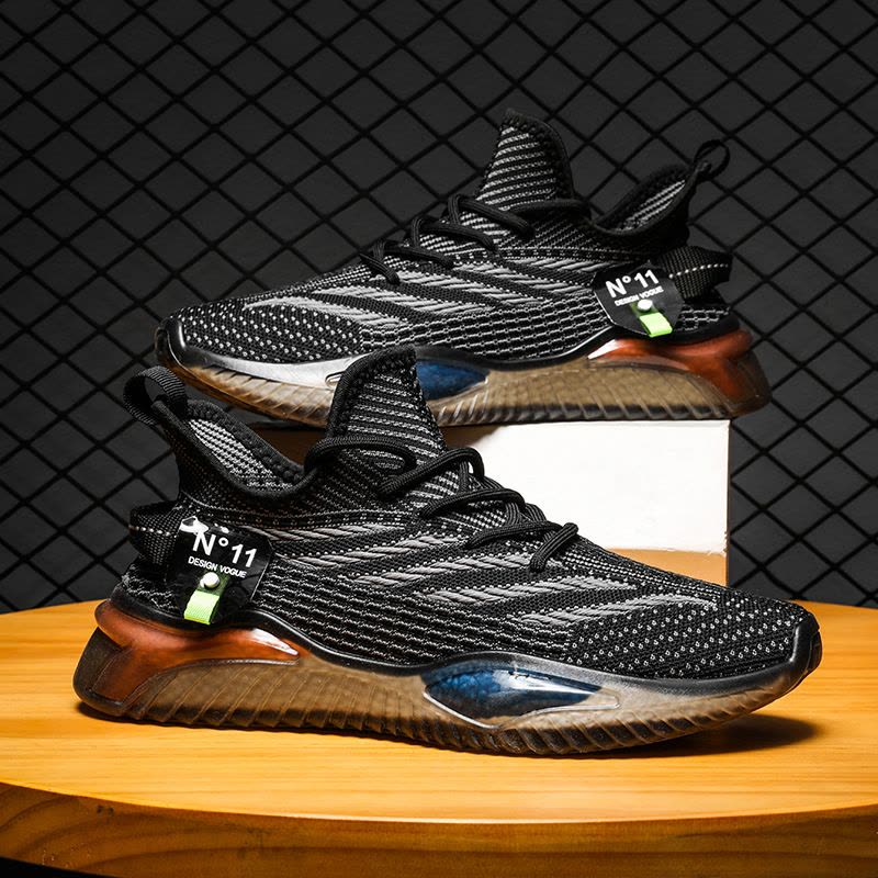 Ceba2022春季新款飞织椰子鞋透明底休闲运动鞋网面透气跑步鞋潮男鞋图片