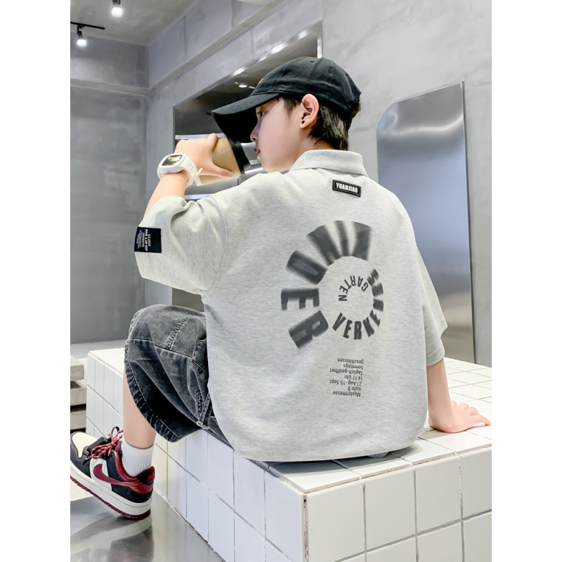 男童夏装短袖T恤polo衫2025新款中大童儿童夏季宽松衣服男孩