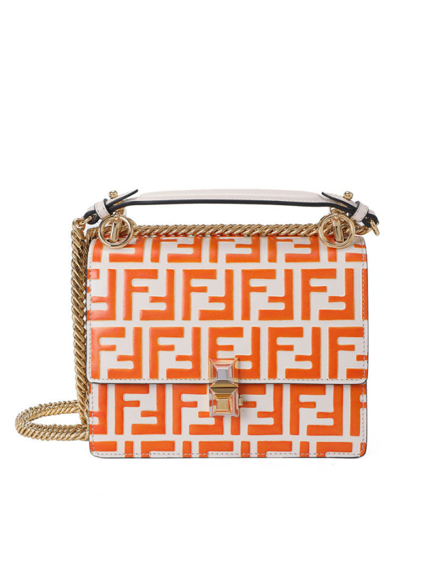 FENDI/芬迪 女包FF压花图案KAN I小号手拎单肩包 8M0381