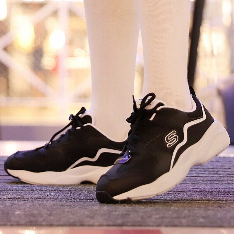 斯凯奇（SKECHER）女鞋运动鞋厚底增高熊猫鞋复古时尚老爹鞋透气缓震防滑休闲鞋66666231