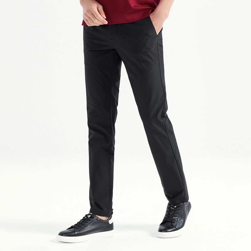 柒牌seven男装休闲裤商务男士弹力梭织直筒长裤纯色低腰舒适抗皱裤子