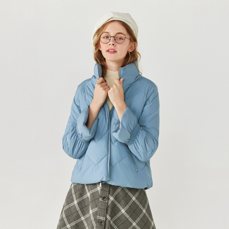 Semir森马棉服女2019冬新款立领插肩袖少女外套宽松显瘦保暖棉衣喇叭袖