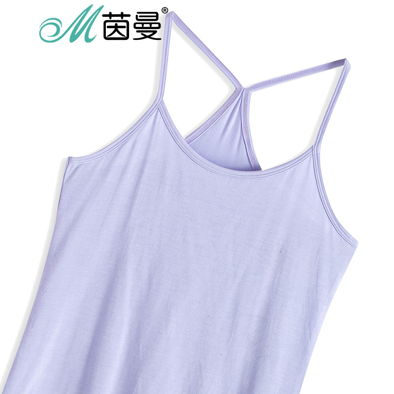 茵曼内衣 交叉美背露肩修身舒适性感吊带背心女打底衫9871031158