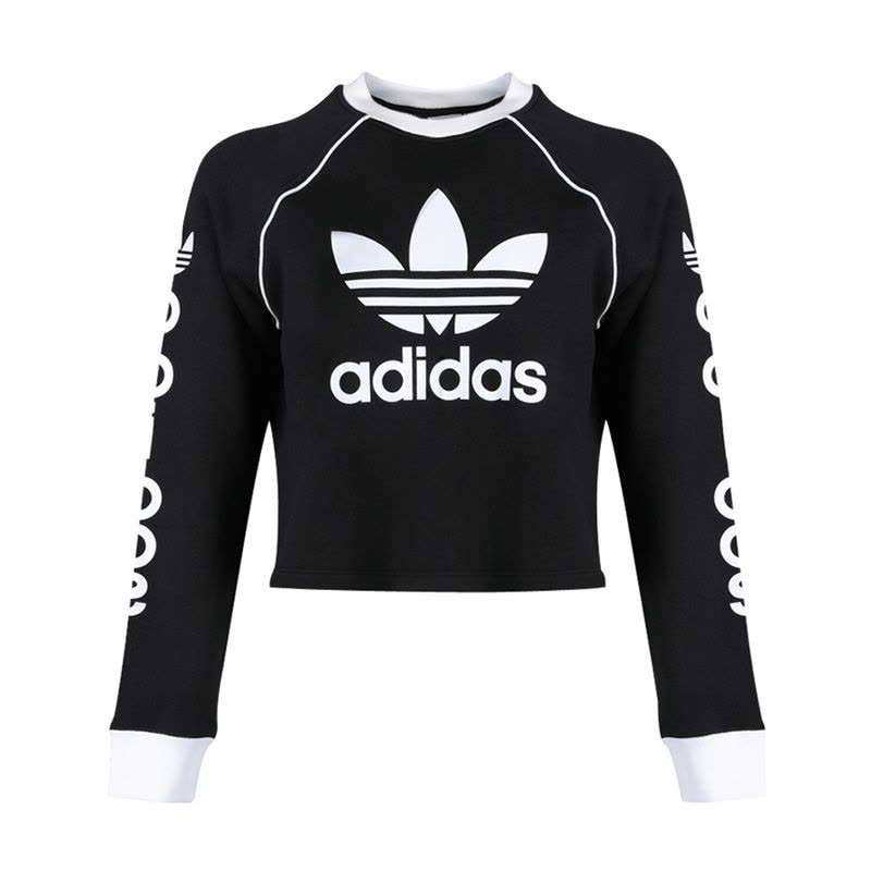 ADIDAS阿迪达斯三叶女子上衣修身紧身健身舒适卫衣DH4714图片