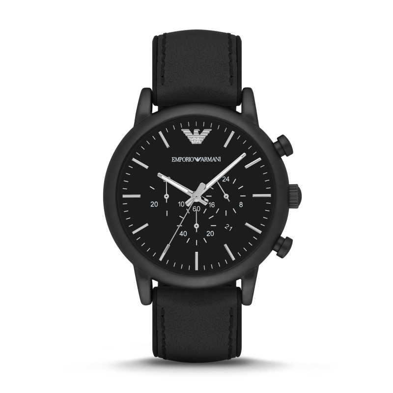 阿玛尼(EMPORIO.ARMANI)手表皮制表带时尚休闲简约石英表男士腕表AR1970