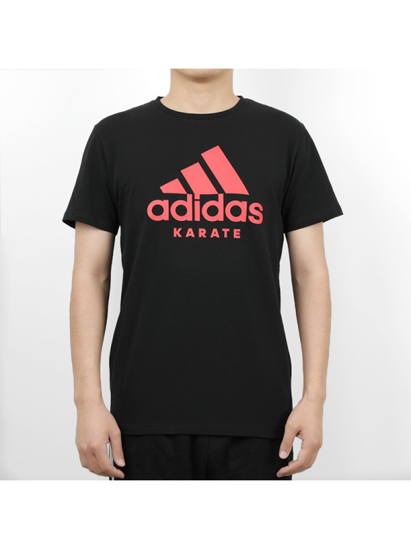 阿迪达斯跆拳道adidas休闲男装圆领运动短袖速干跑步T恤ADICTK-BKR-1