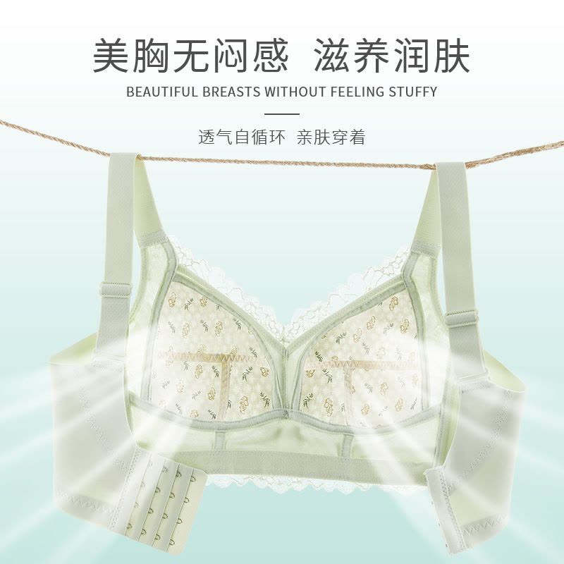 FT内衣夏季女薄款大胸显小防下垂收副乳聚拢调整大码全罩杯文胸图片