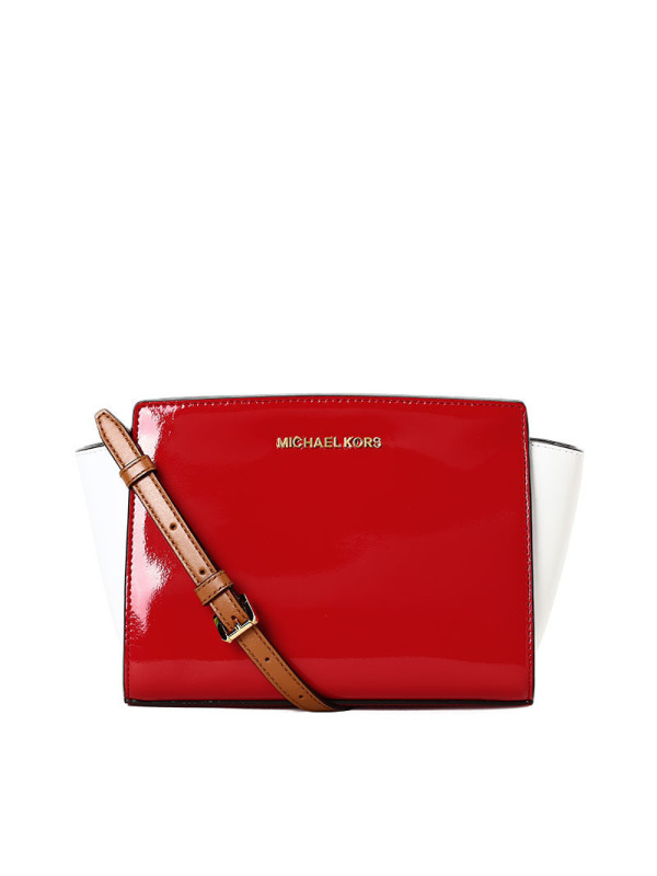 Michael Kors/迈克·科尔斯 女士SELMA亮皮拼色斜挎包 30T7GLMM2A 22.5x15x10CM