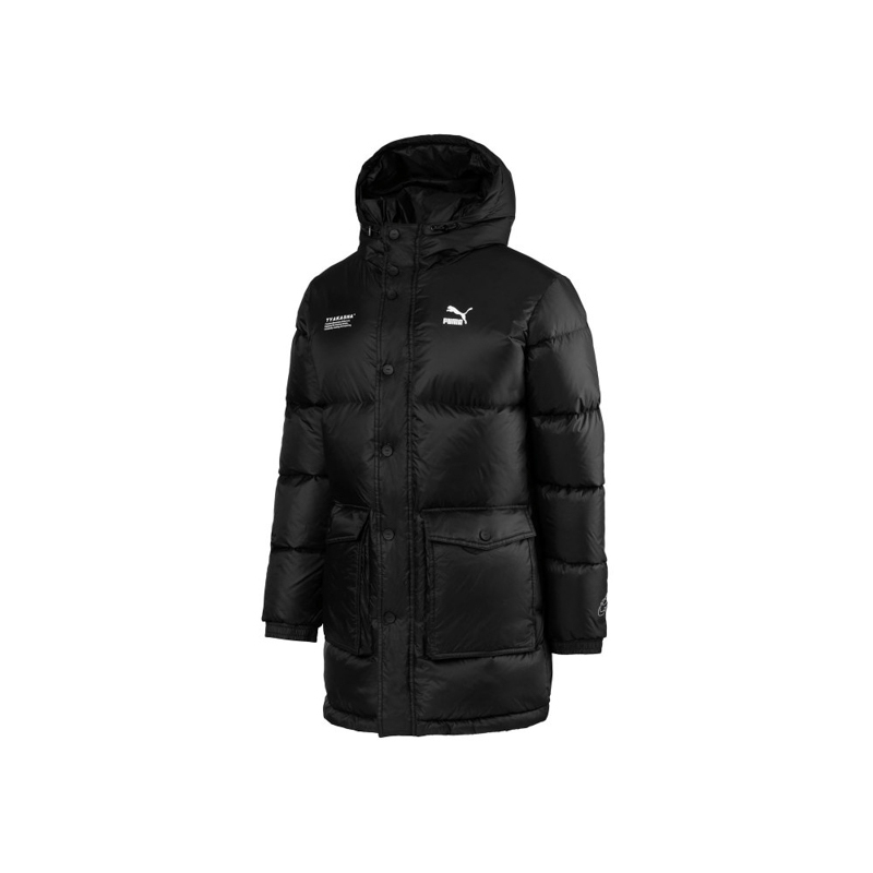 puma/彪马x tyakasha 联名黑白男女同款情侣款中长连帽羽绒服