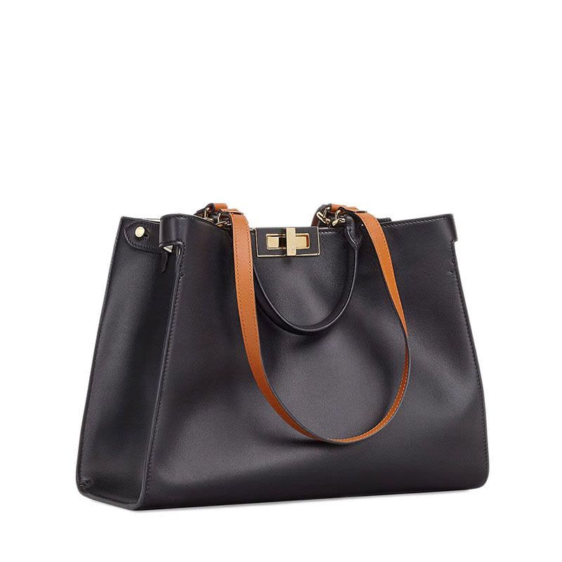 预售 芬迪 FENDI PEEKABOOTOTE包 金属十字扣 女士手提单肩包 光面皮8BH377图片