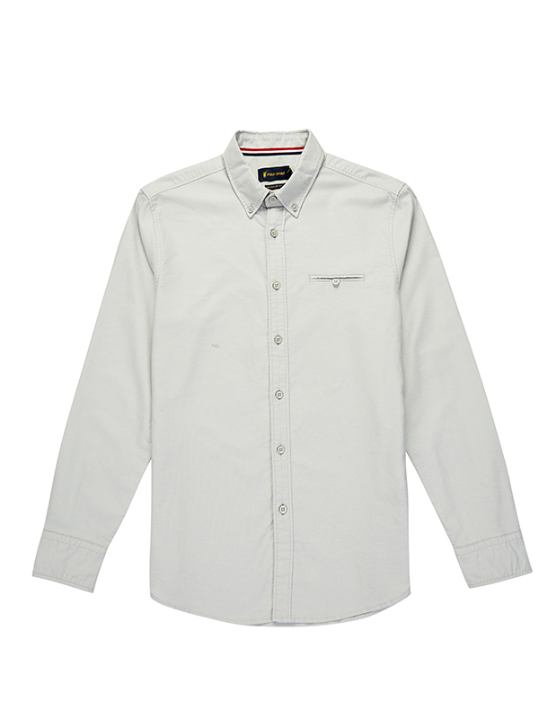 polo sport 长袖衬衫男秋冬季时尚休闲新品舒适柔软衬衫男 浅灰色