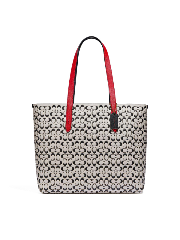 COACH\蔻驰 Micky 购物袋 托特包 单肩包 米奇十字纹皮c0897