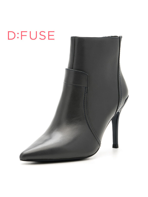 ST&SAT/星期六旗下冬季牛皮尖头性感高跟细跟通勤女短靴DF64117361