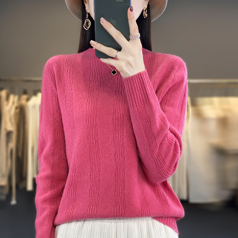 秋冬新款半高领打底衫女长袖保暖毛衣时尚百搭针织衫抖音快手