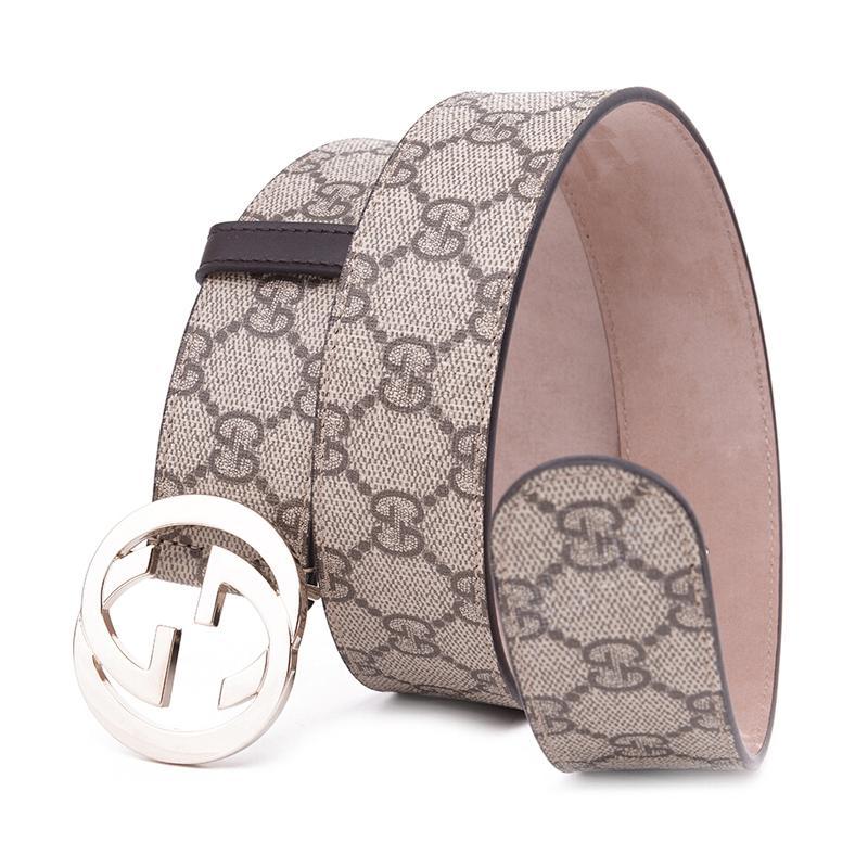 gucci古驰女士pvc配皮双g金属板扣式皮带腰带370543kgdhg