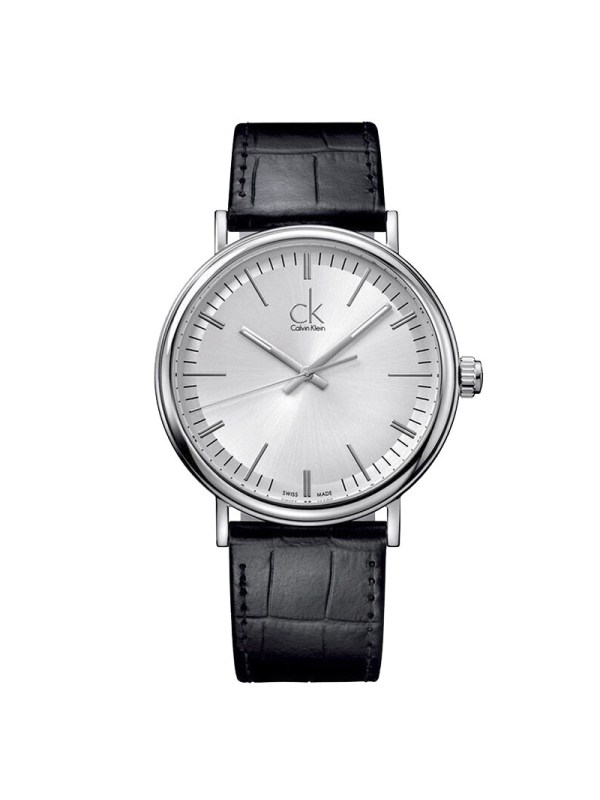 卡文克莱calvinklein休闲时尚石英男士手表k3w211c6皮带银盘