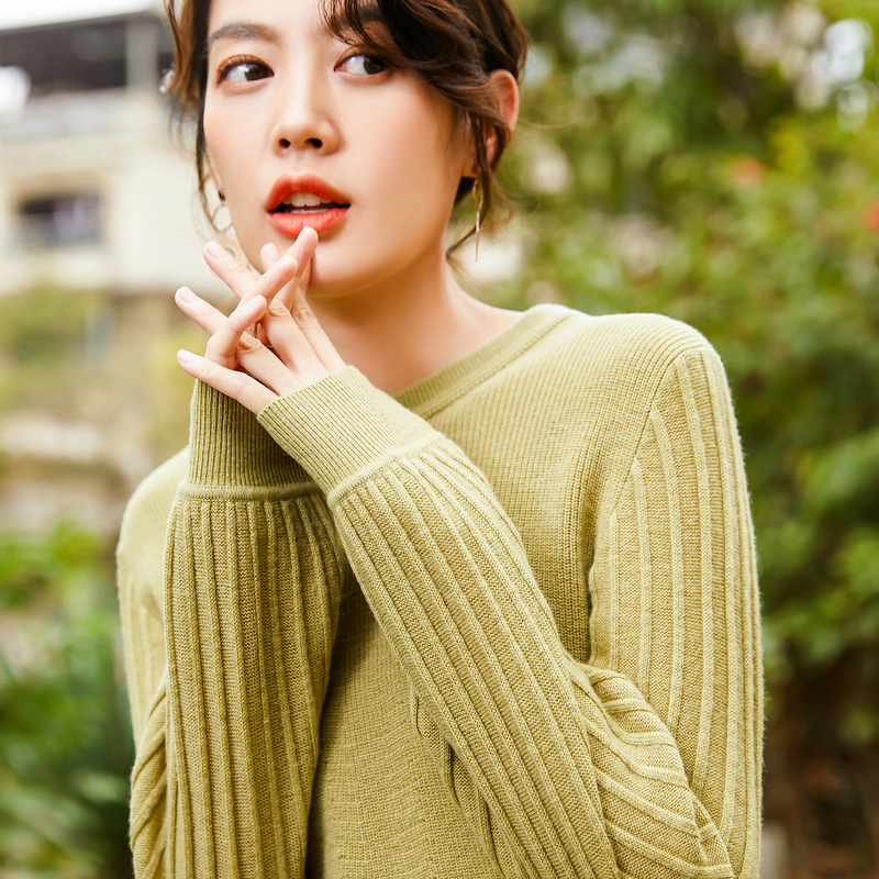 恒源祥女装100纯羊毛针织衫女套头毛衣色2020春季羊毛衫女
