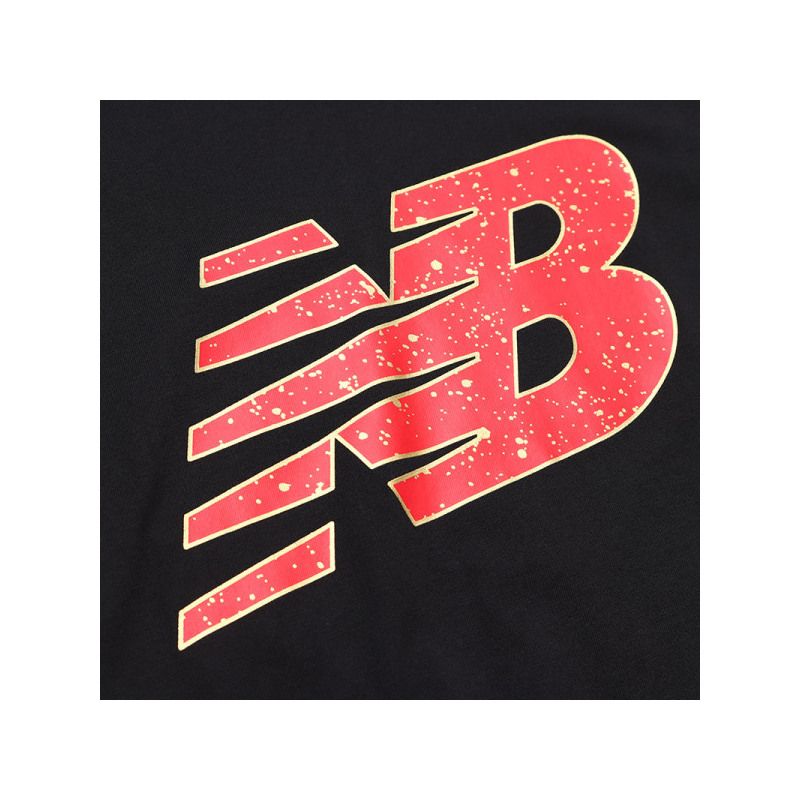 【自营】New Balance/NB男短袖T恤针织字母LOGO运动上衣AMT81551 L AMT81551-BK黑色