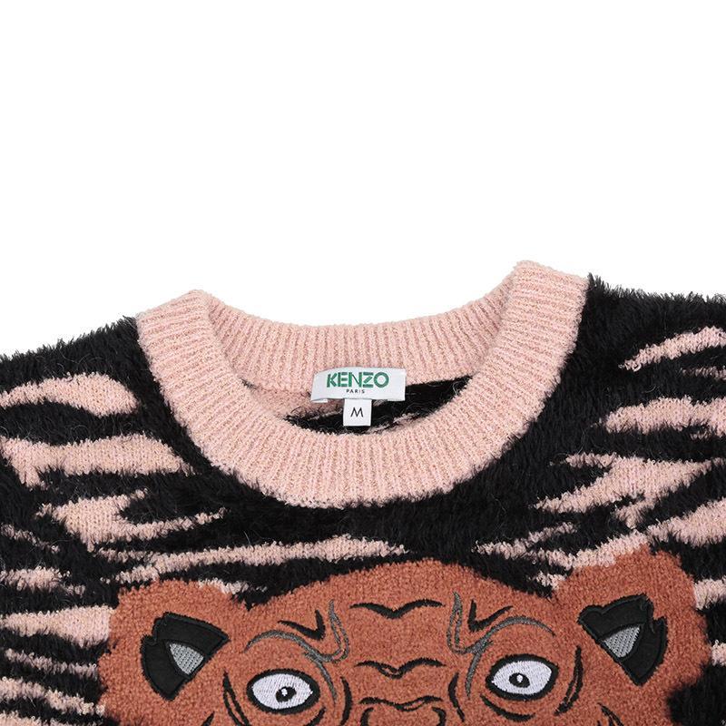 kenzo高田贤三女士虎头图案混纺针织衫套头衫f862to4373xa