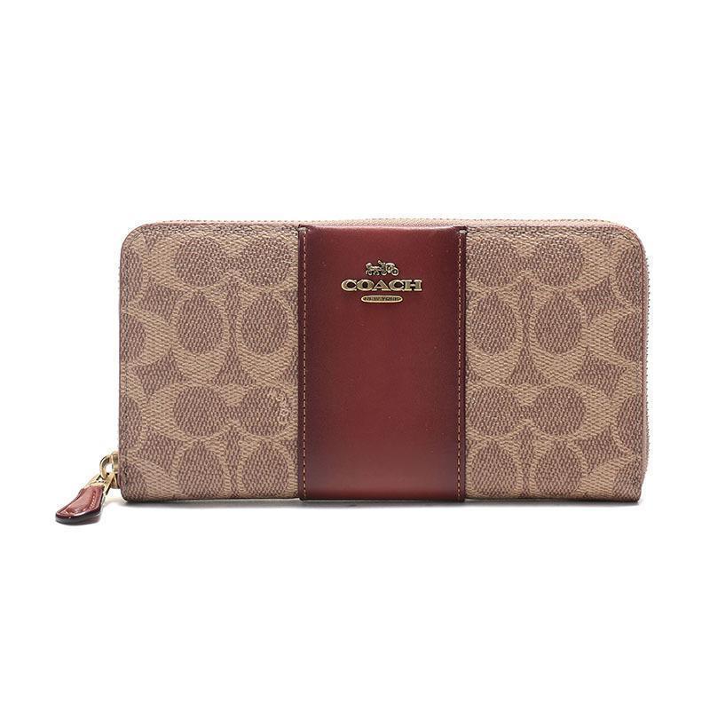 COACH 蔻驰 女士涂层帆布配皮长款钱包钱夹 31546
